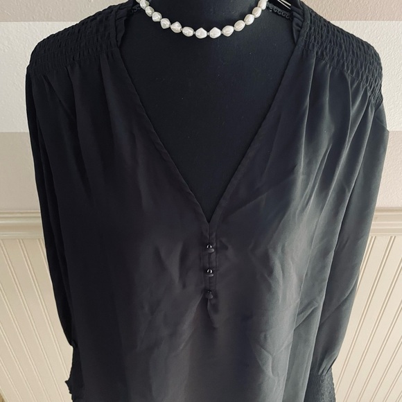 T Tahari plus Size 1X Blouse Black 100% Polyester 🆕 New - Picture 11 of 13